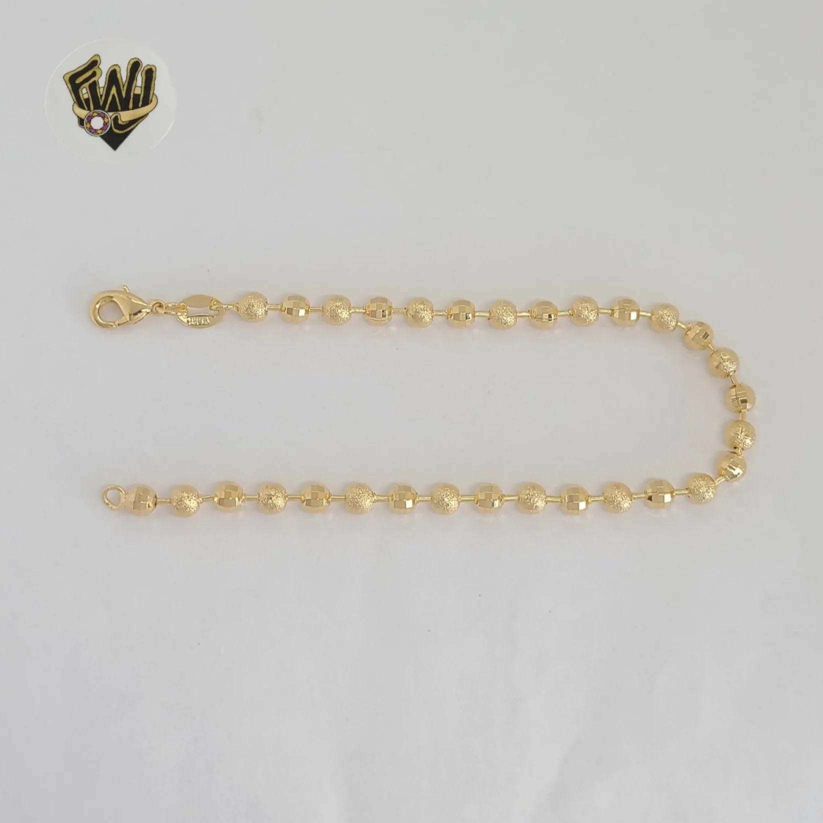 (1-0705-1) Gold Laminate - 4mm DC Balls Link Bracelet - BGF