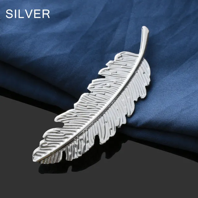 1/2Pcs Fashion Women Leaf Feather Hair Clip Hairpins Girls Headband Barrette Bobby Pin Festival Hair Accessories Gold Silver