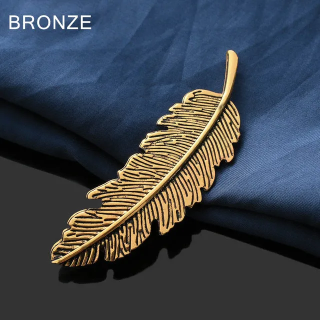 1/2Pcs Fashion Women Leaf Feather Hair Clip Hairpins Girls Headband Barrette Bobby Pin Festival Hair Accessories Gold Silver