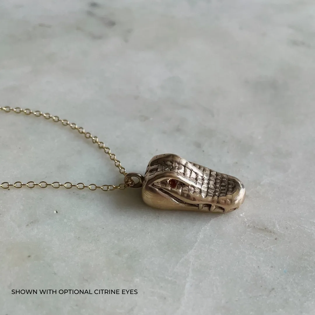 14K GOLD ALLIGATOR PENDANT