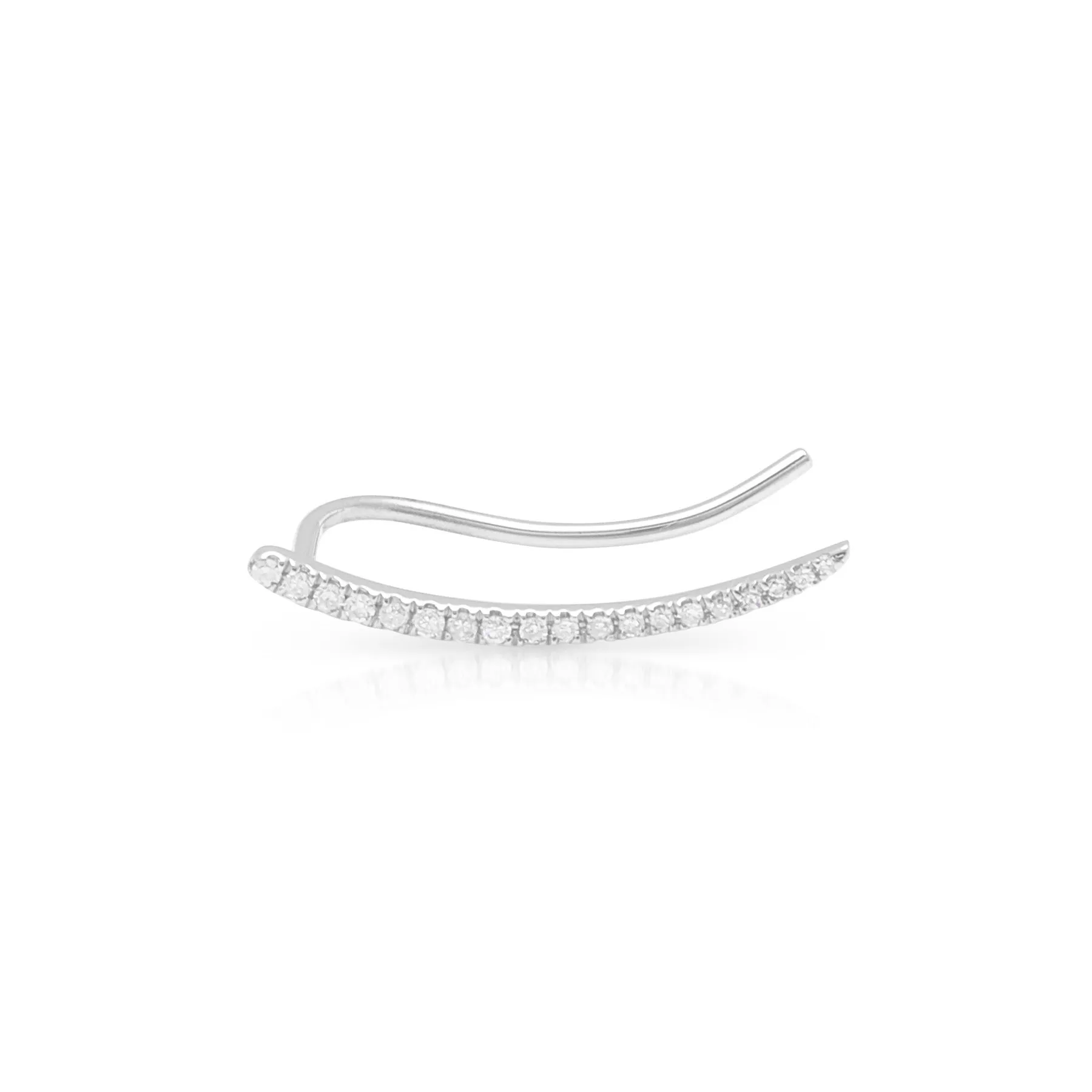 14KT White Gold Diamond Lash Ear Climber