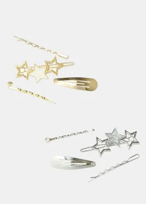 4 Piece Star Hair Clip Set