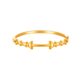 916 Gold H-Bar Bangle