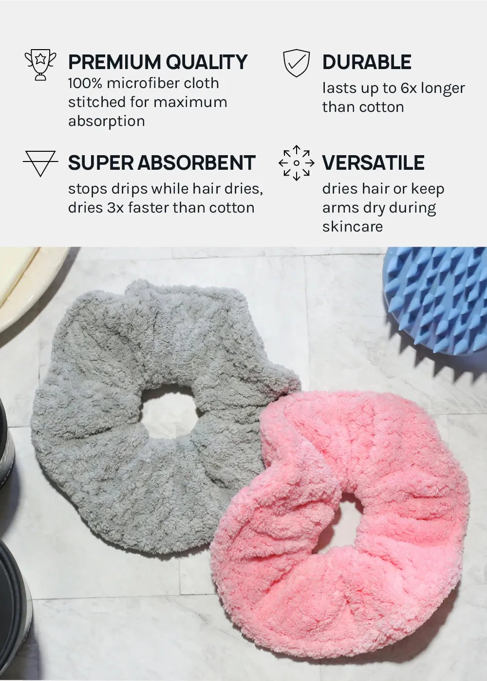 A  Microfiber Hair Towel Scrunchie