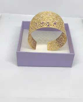 Adjustable gold plated bangle