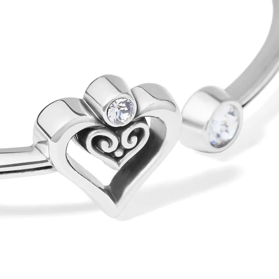 Alcazar Duet Heart Open Hinged Bangle