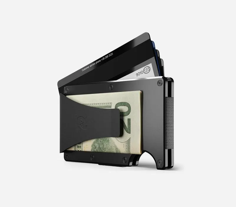 Aluminum | Royal Black Minimalist Wallet - Money Clip