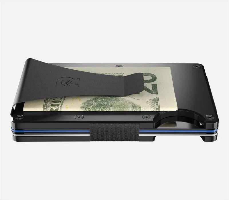 Aluminum | Royal Black Minimalist Wallet - Money Clip