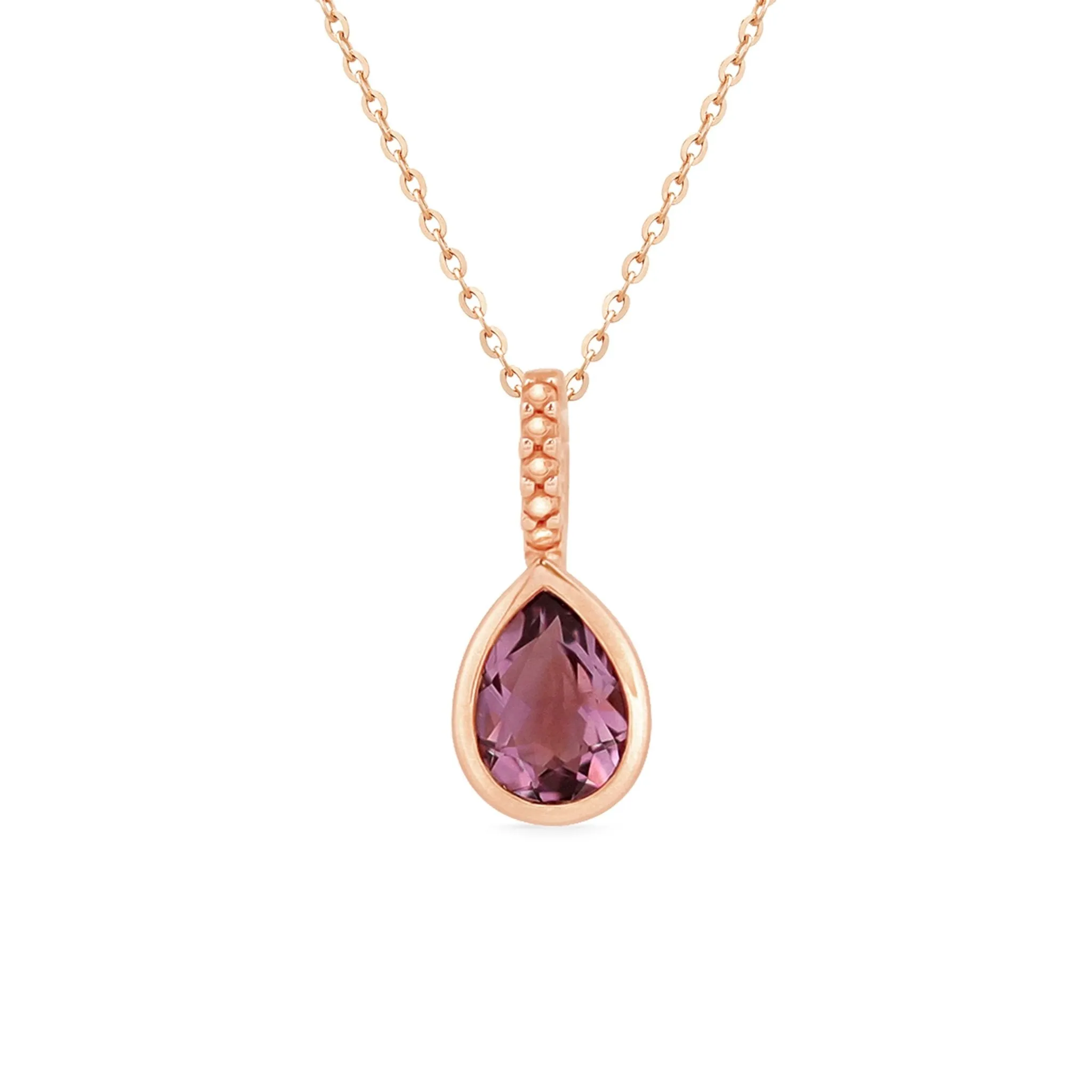 Amethyst Teardrop Pendant Necklace