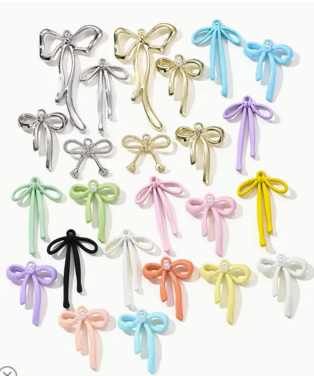 Assorted Colorful Bow Charms