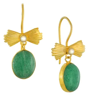 Aventurine Bow Earrings