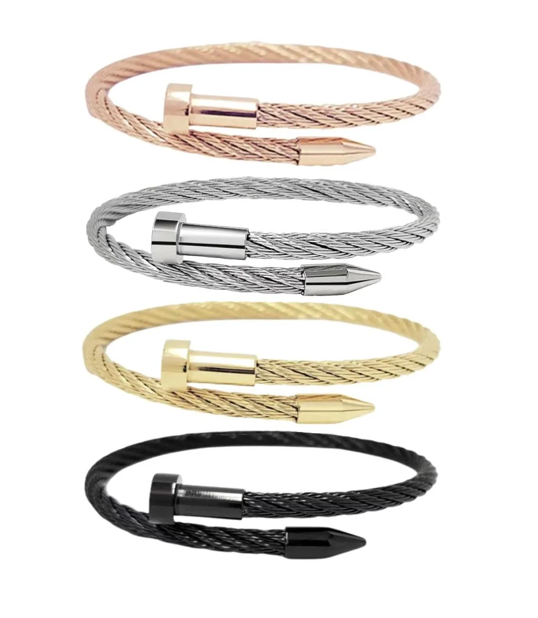 BG004W B.Tiff Pointe Cable Bangle Bracelet