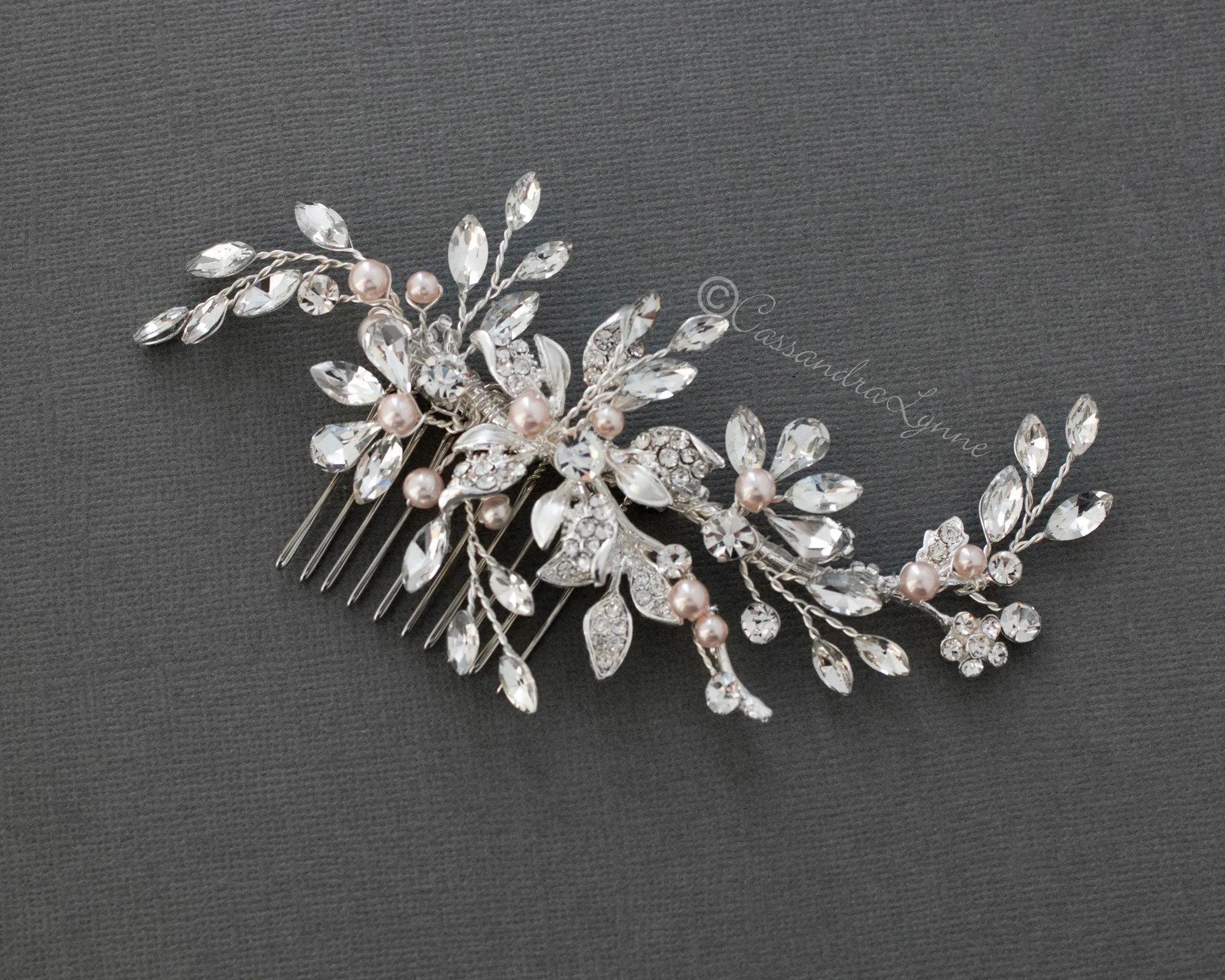 Blush Pearl Wedding Hair Comb