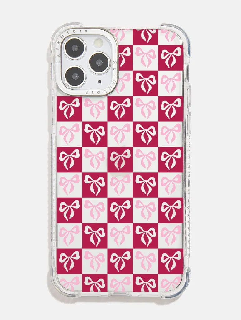 Bow Checkerboard Shock iPhone Case