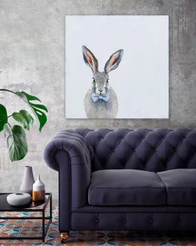 Bow Tie Bunny Canvas Wall Art