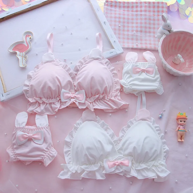 Bunny Ear Kawaii Nymphet Ruffle Lolita Lingerie Set