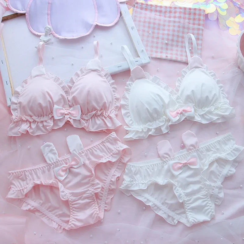 Bunny Ear Kawaii Nymphet Ruffle Lolita Lingerie Set