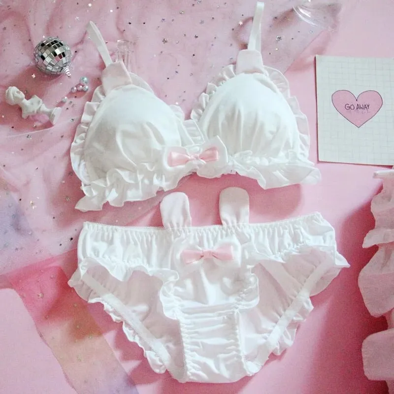 Bunny Ear Kawaii Nymphet Ruffle Lolita Lingerie Set