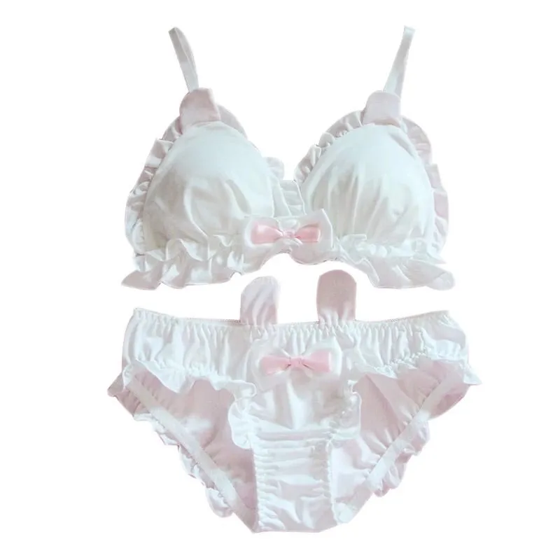 Bunny Ear Kawaii Nymphet Ruffle Lolita Lingerie Set