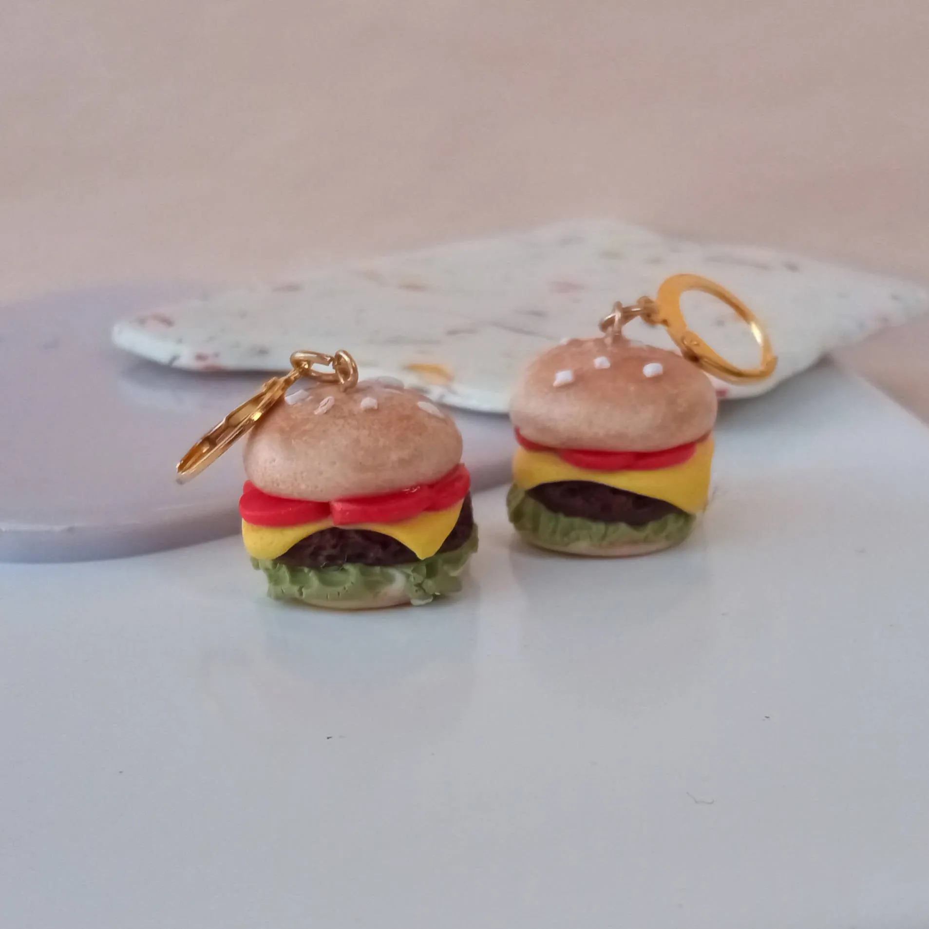 Burger Earrings