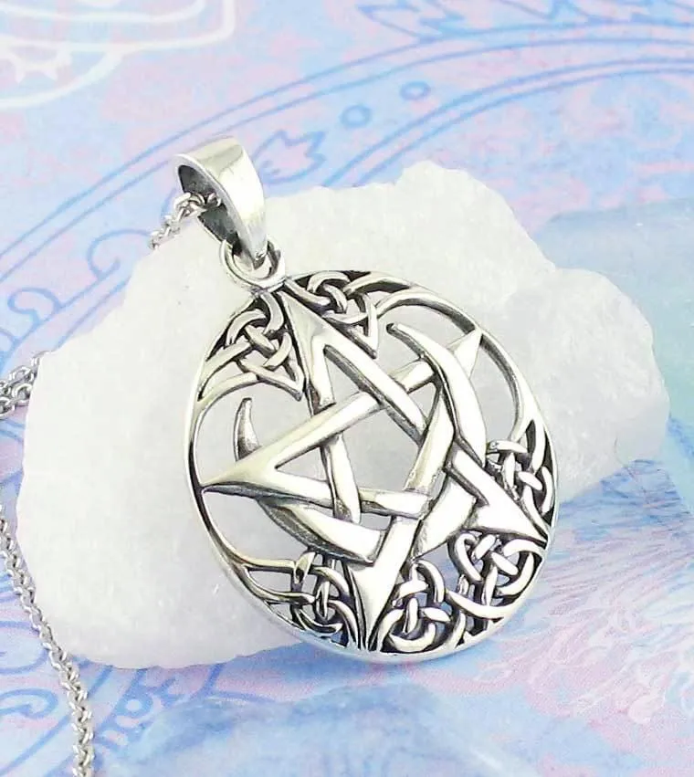 Celtic Moon Pentacle Pendant