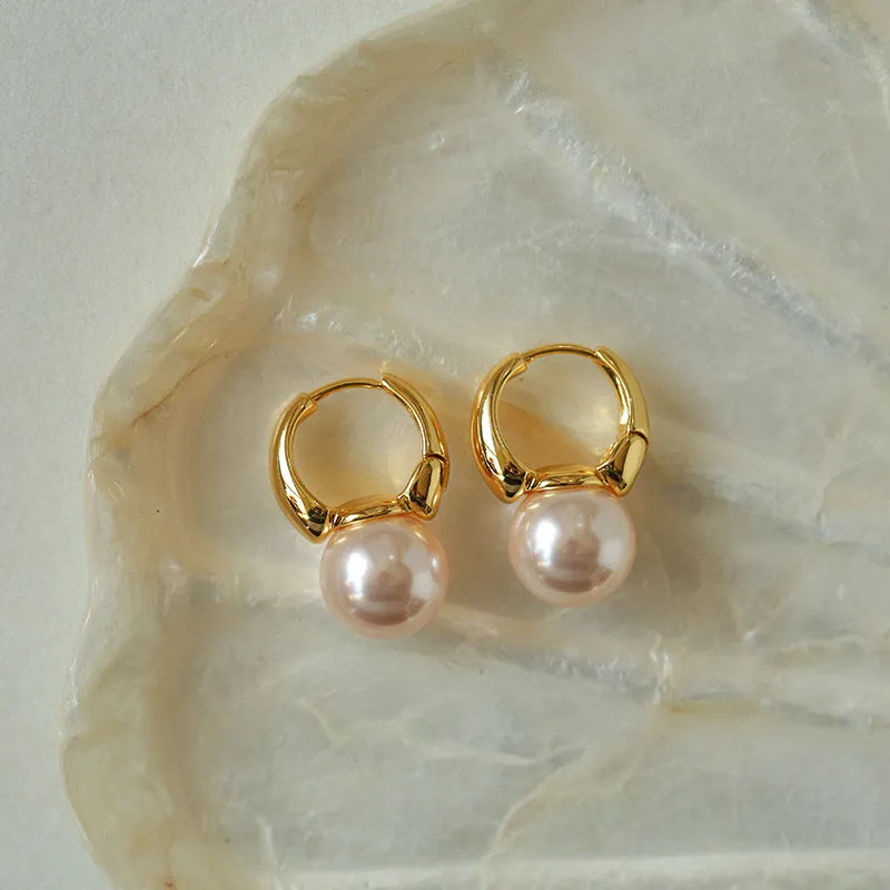 Classic Bucket-Shaped Swarovski Pearl Earrings