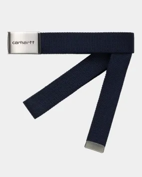 Clip Belt Chrome | Dark Navy