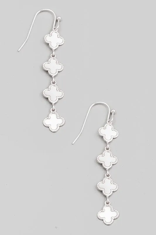 Clover Metallic Chain Drop Earring