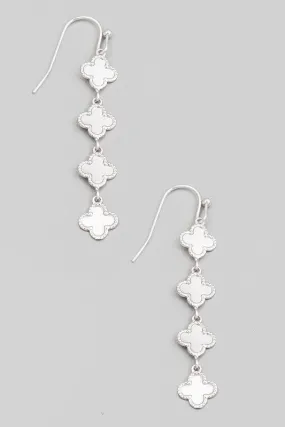 Clover Metallic Chain Drop Earring