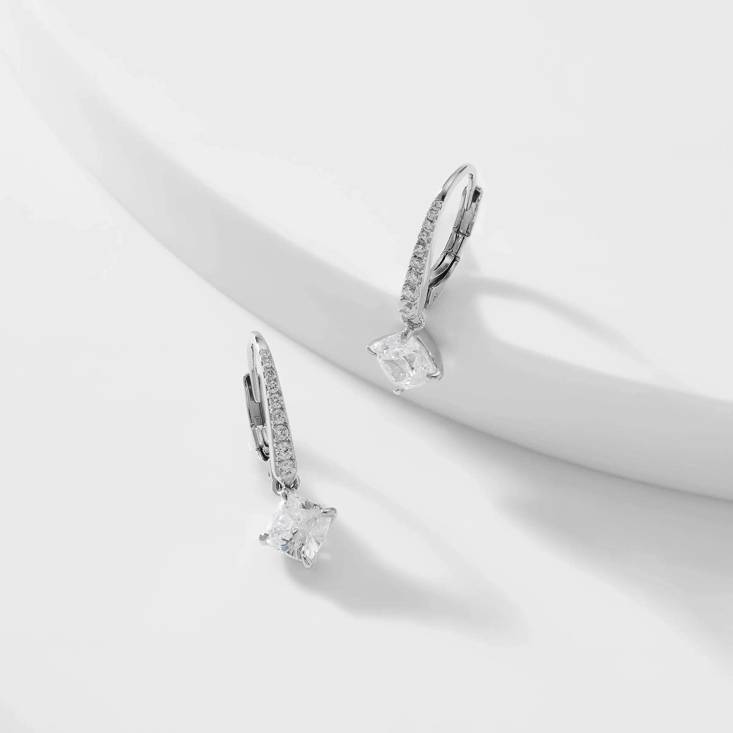 COLETTE CUSHION CZ DROP EARRINGS