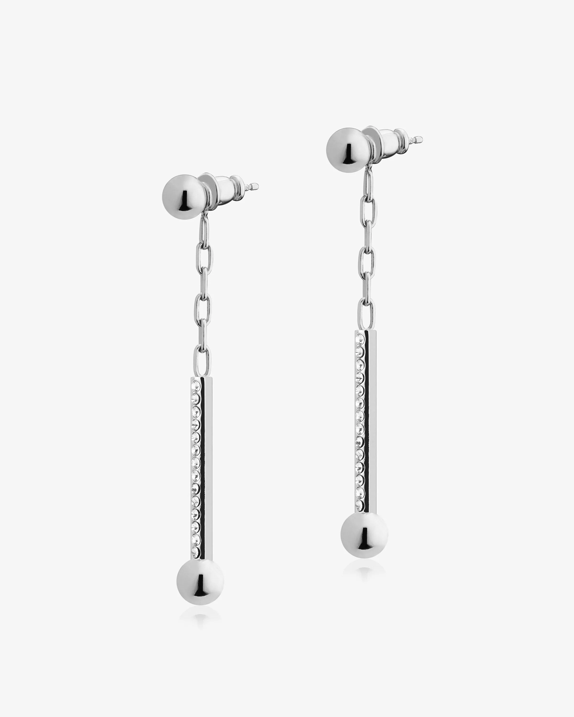 Crystal Music Drop Earrings - Silver