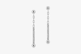 Crystal Music Drop Earrings - Silver