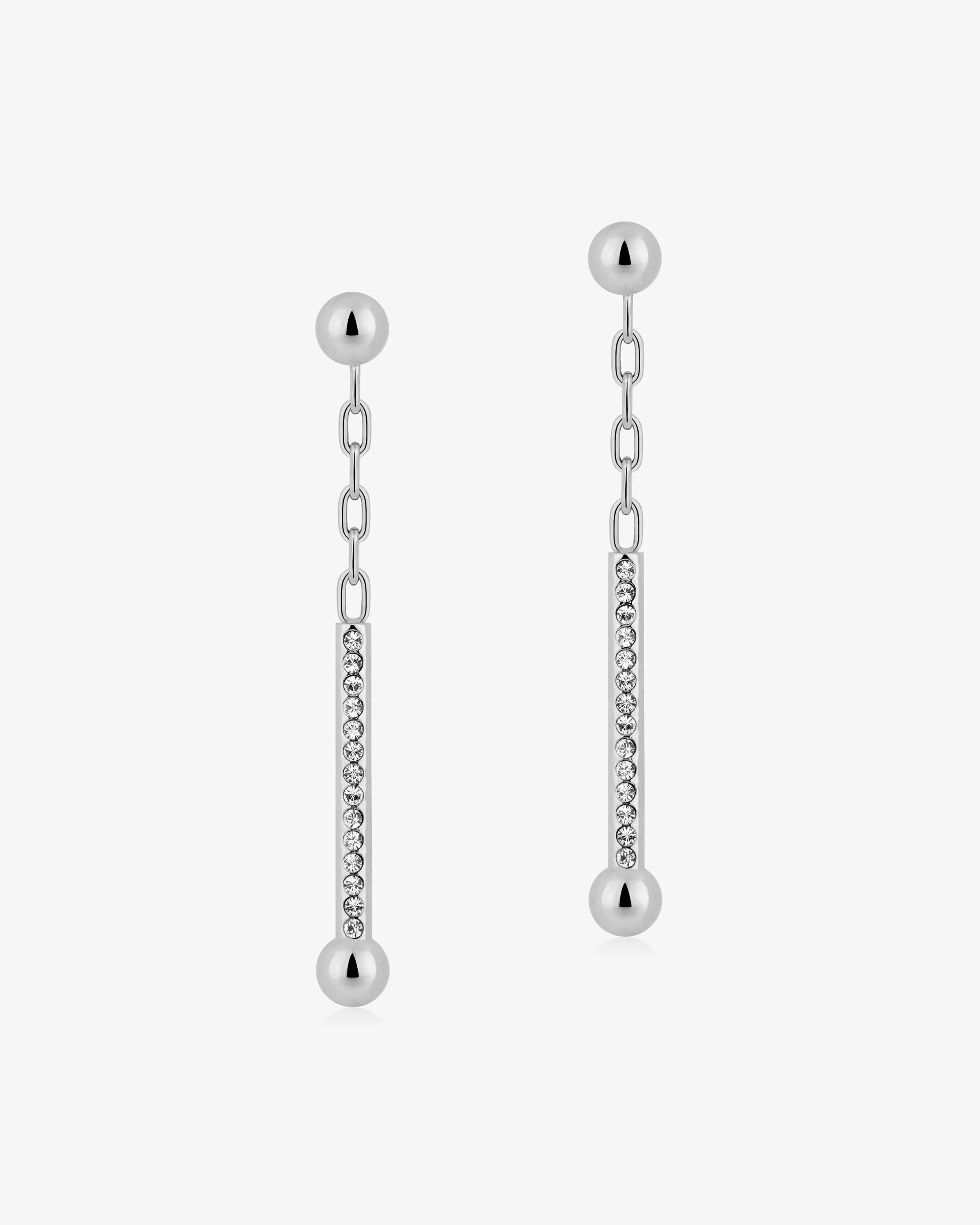 Crystal Music Drop Earrings - Silver