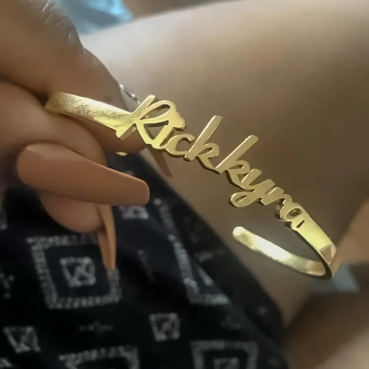 Custom Name Bangle Bracelet