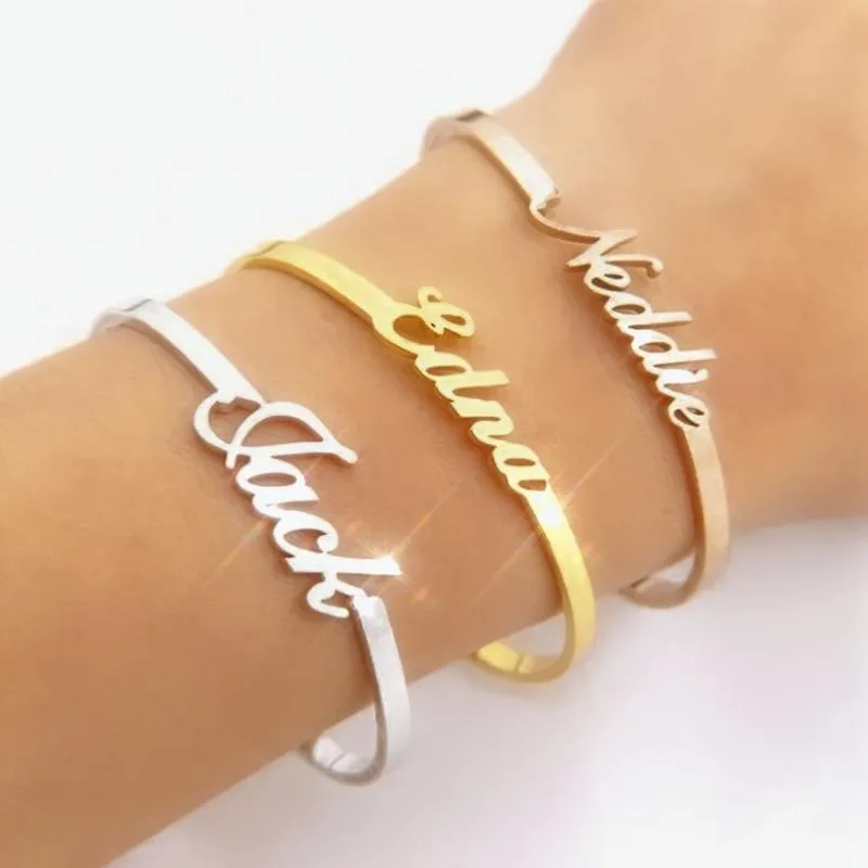 Custom Name Bangle Bracelet