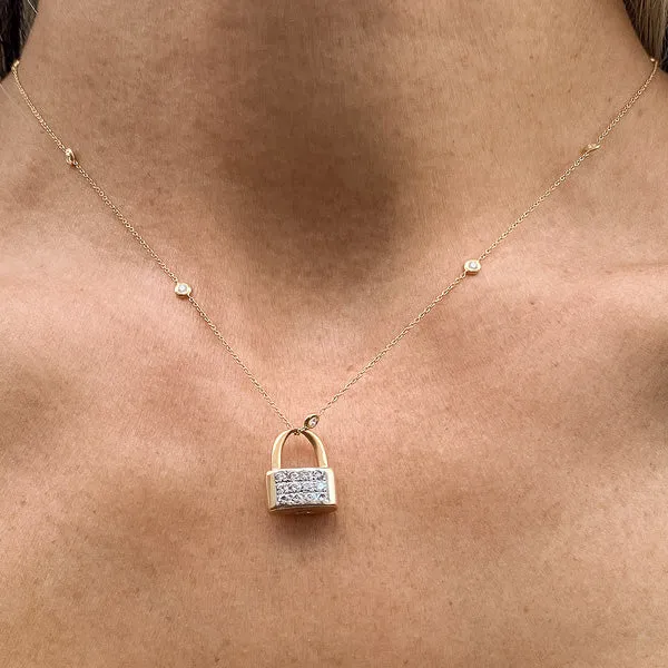 Diamond Padlock Pendant