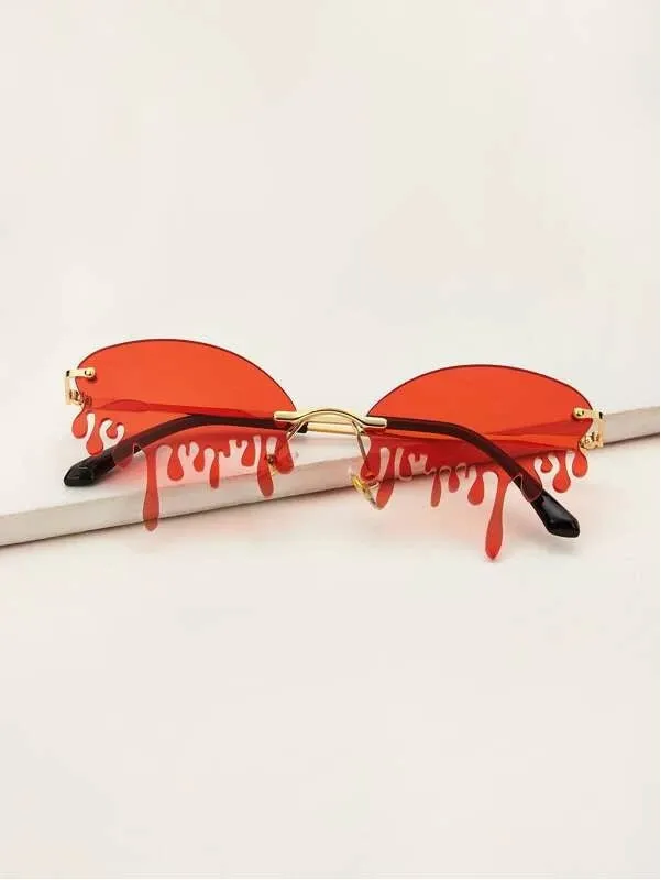 Dripping Oval Sunglasses