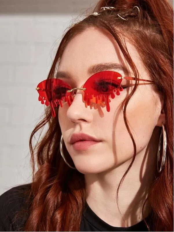 Dripping Oval Sunglasses