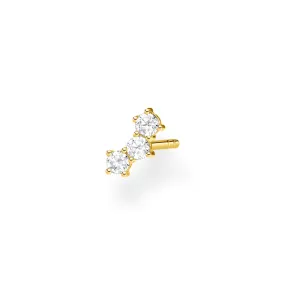 Ear Stud White Stones (Single)