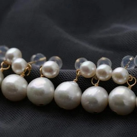 ELLE White Pearl Drop Earrings