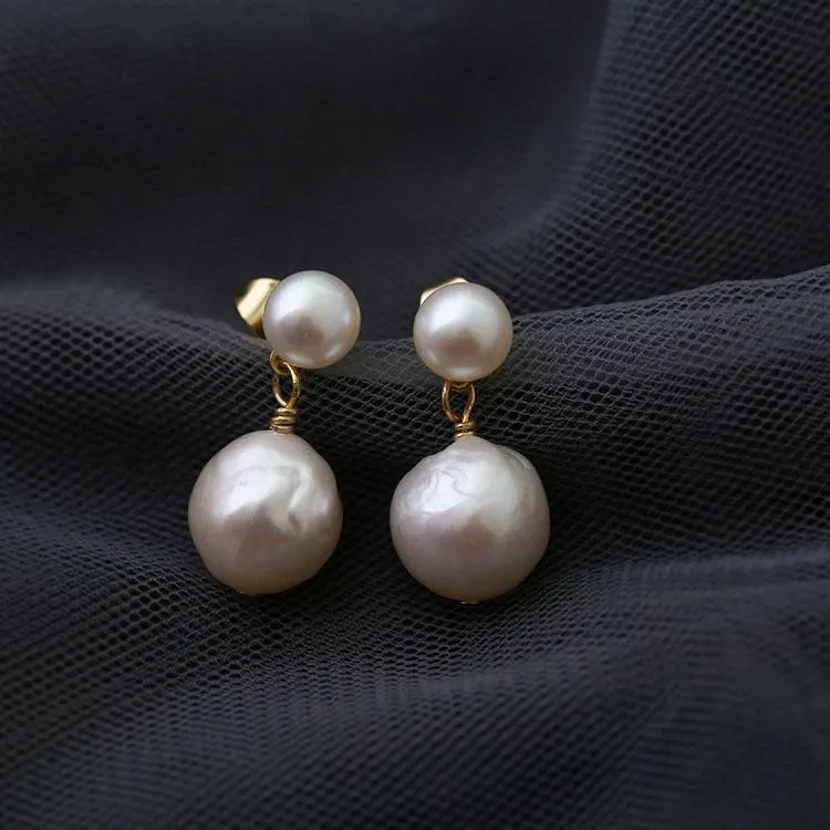 ELLE White Pearl Drop Earrings