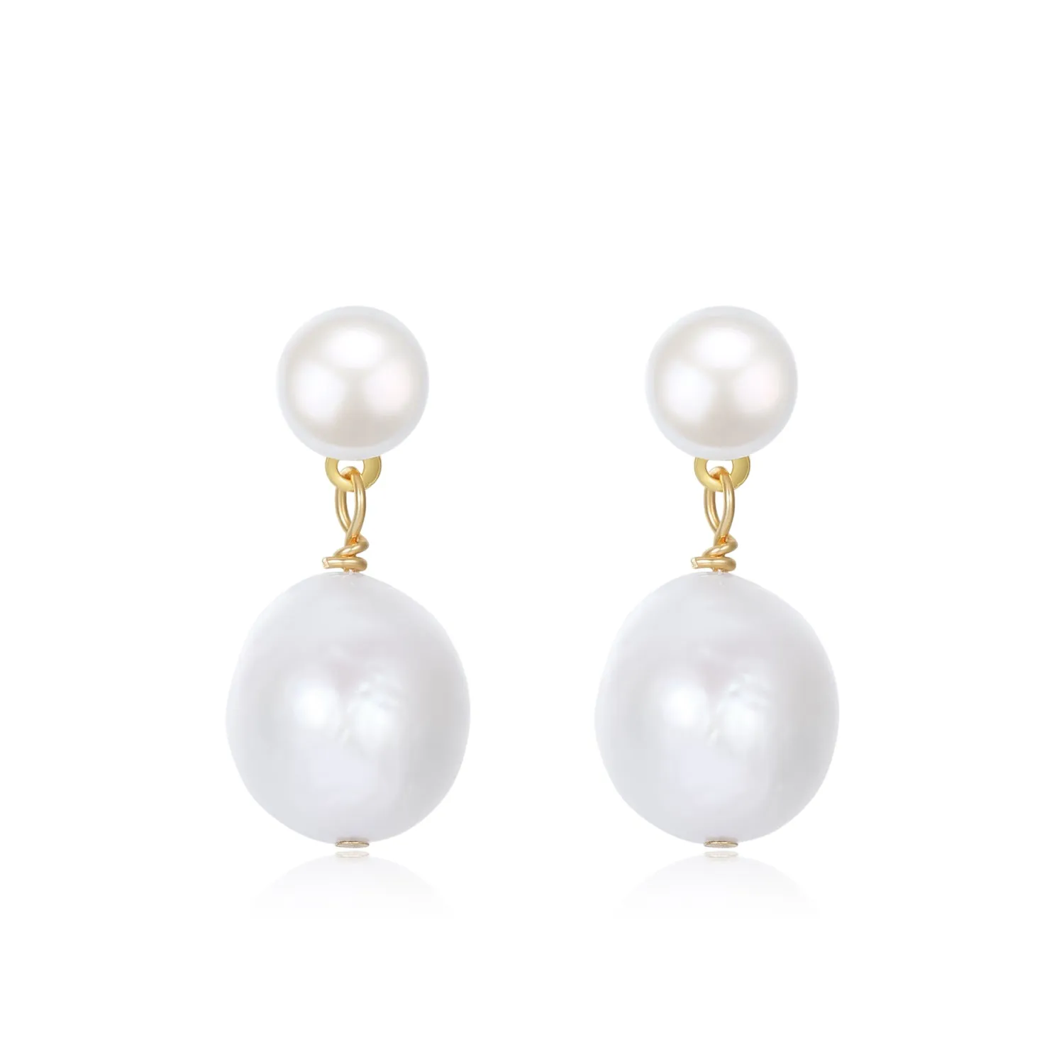 ELLE White Pearl Drop Earrings