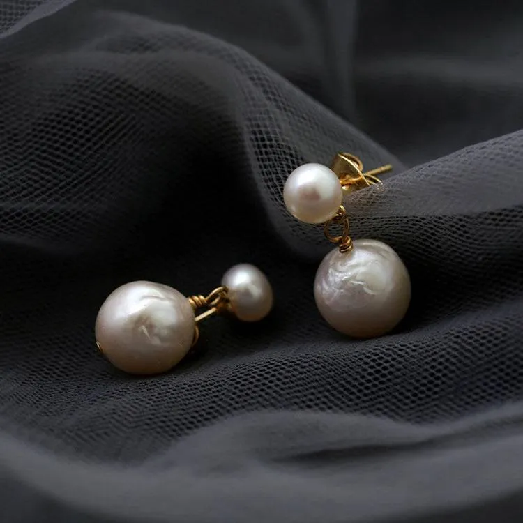 ELLE White Pearl Drop Earrings