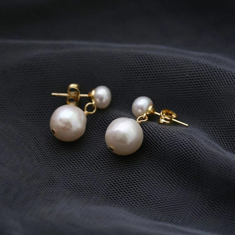 ELLE White Pearl Drop Earrings