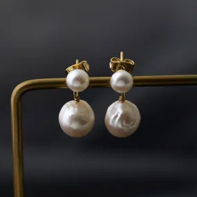 ELLE White Pearl Drop Earrings