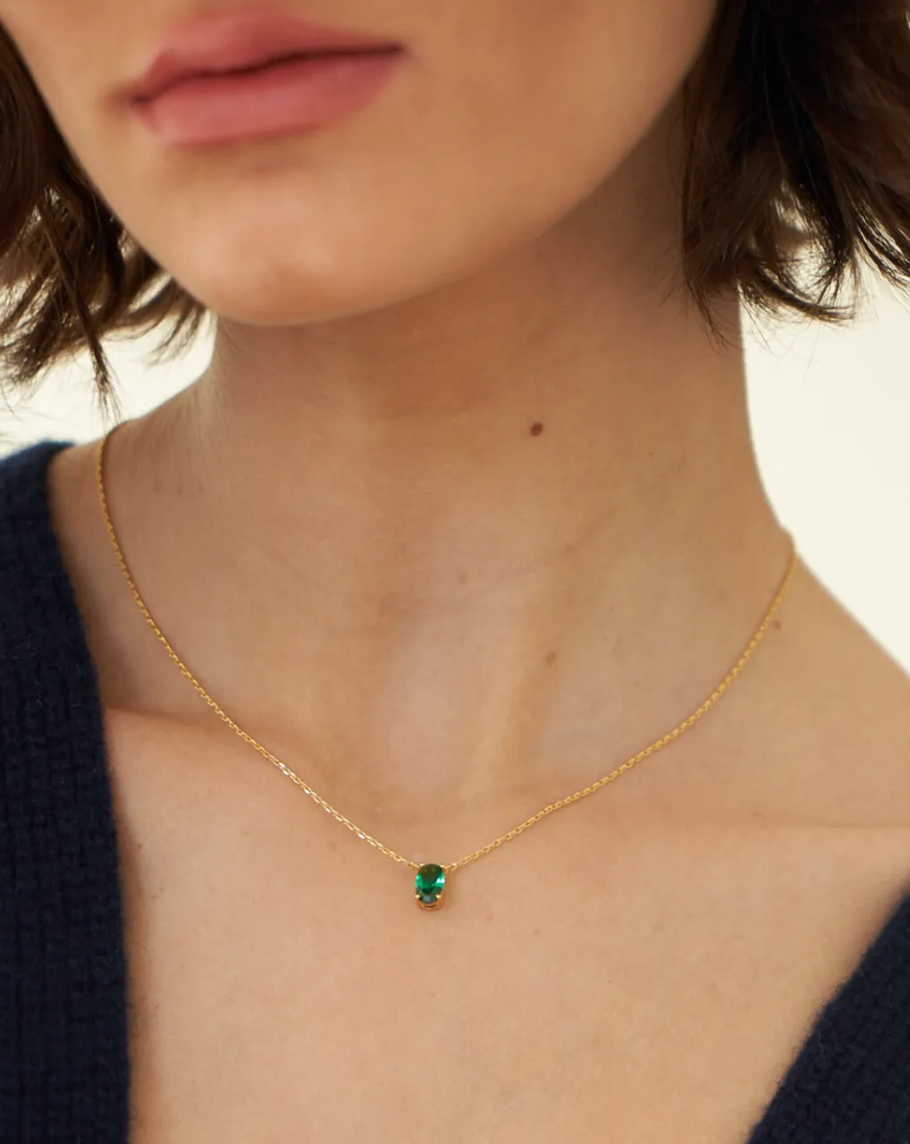 Emerald Solitaire Pendant