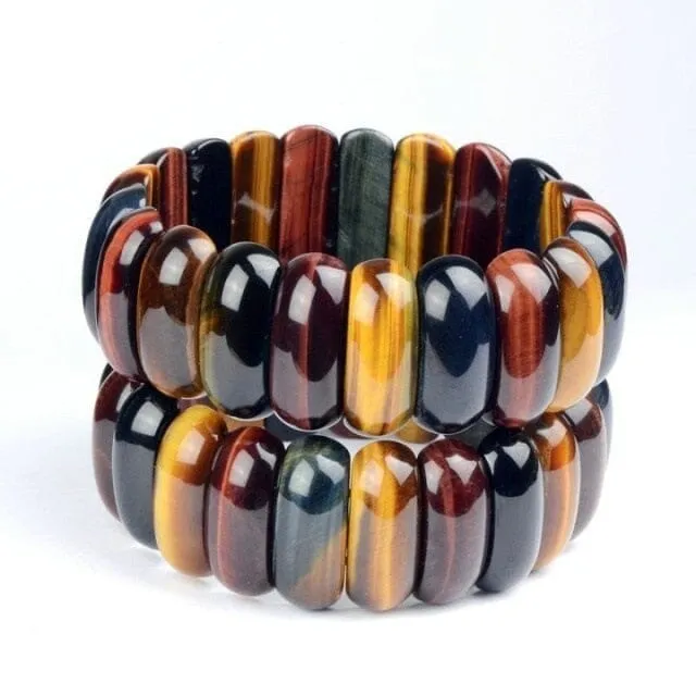 Energy Tiger Eye Natural Stone Bead Bangle Bracelet