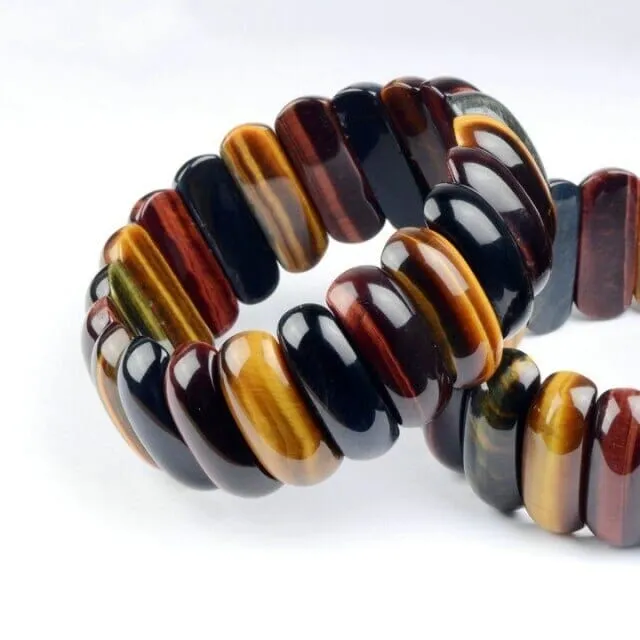 Energy Tiger Eye Natural Stone Bead Bangle Bracelet