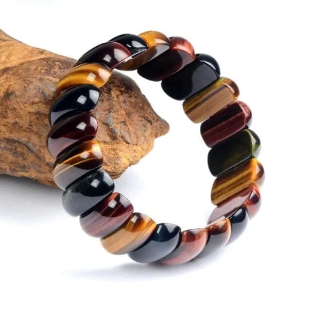 Energy Tiger Eye Natural Stone Bead Bangle Bracelet