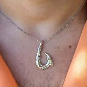 Engraved Fishhook Pendant